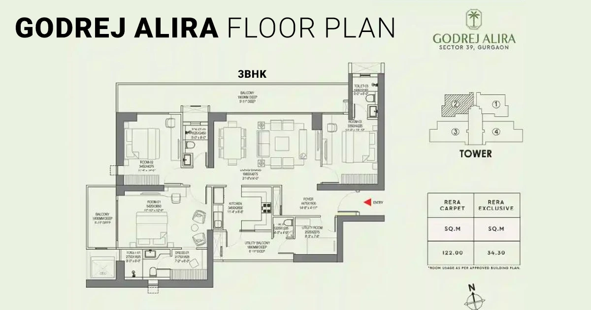 Godrej Alira Sector 39: Ultra-Spacious 3 & 4 BHKs in the Heart of Gurgaon 2 godrej alira floor plan