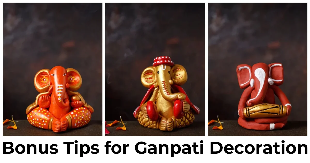 20 Graceful Ganpati Decoration Ideas for Home | Flower, Orchid & DIY Themes 2 Bonus Tips for Ganpati Decoration