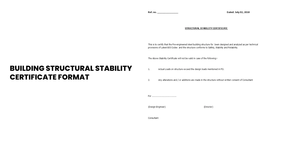 Structural Stability Certificate: Meaning, Process, Validity & Importance 2 Building Structural Stability Certificate Format
